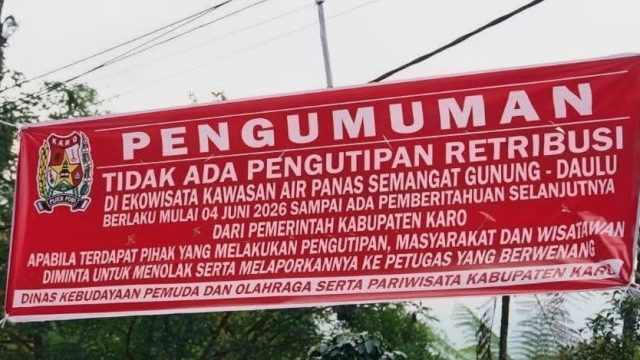 Pemkab Karo Informasikan Tidak Ada Pengutipan Retribusi di Kawasan Wisata Air Panas Semangat Gunung–Doulu
