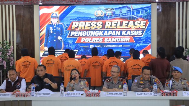 Polres Samosir Ungkap Sejumlah Kasus, dari Narkotika hingga Pembalakan Liar dan Pemerasan